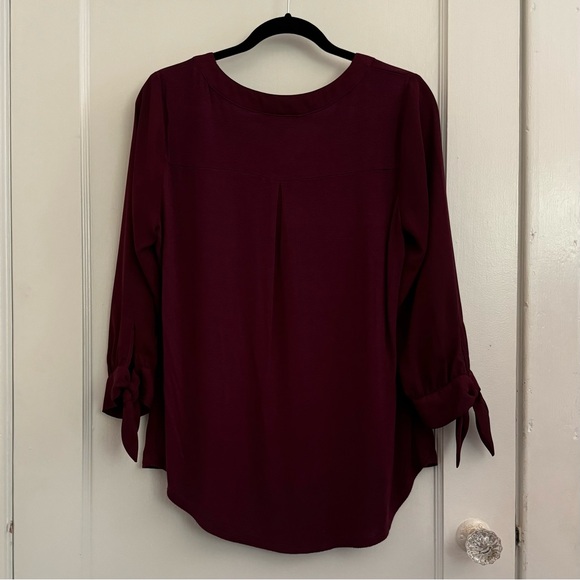 Fortune + Ivy Burgundy Long Sleeve Blouse - Picture 2 of 4